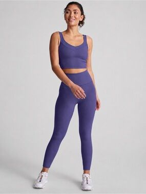 Beyond Yoga Periwinkle Ribbed Seamless Leggings